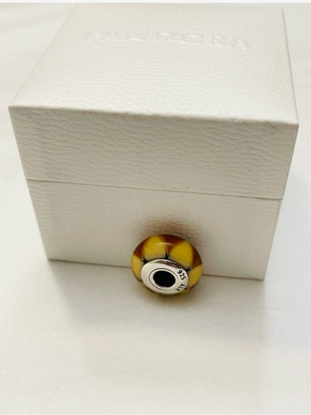 Authentic Pandora Captivating Amber Murano Glass Charm